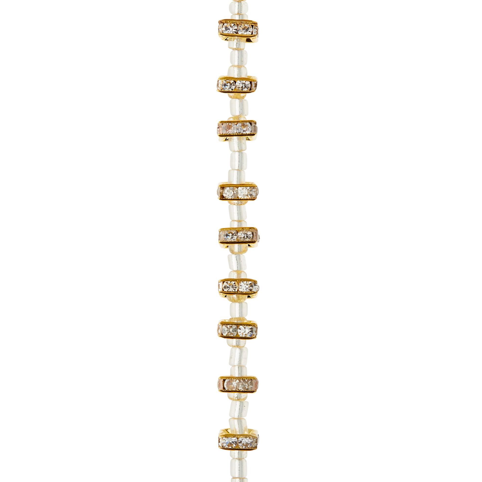 Gold Rhinestone Square Rondelle Beads, 8mm by Bead Landing™